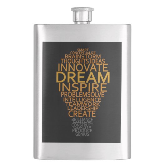 Inspirerend gloeilamp premium kolf heupfles (Voorkant)