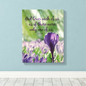 Inspirerend God houdt van elk van ons citaat Canvas Afdruk (Insitu (Houten vloer))