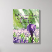 Inspirerend God houdt van elk van ons citaat Canvas Afdruk (Voorkant)