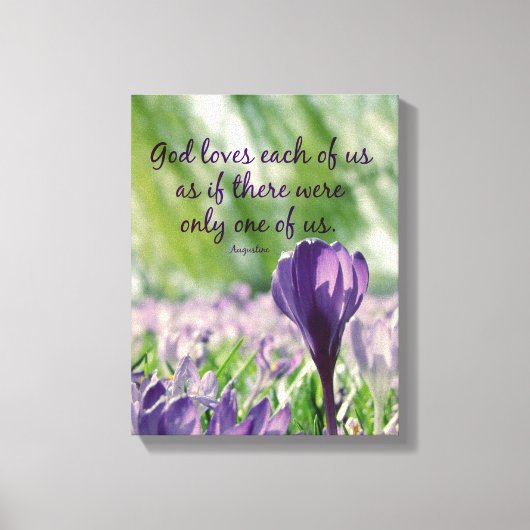 Inspirerend God houdt van elk van ons citaat Canvas Afdruk (Voorkant)