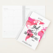 Inspirerend God is binnen haar naam roze kaart Planner (Display)
