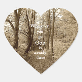 Inspirerend God is er al Christelijk Citaat Hart Sticker