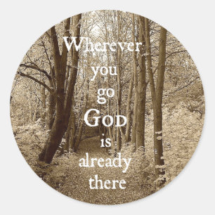 Inspirerend God is er al Christelijk Citaat Ronde Sticker