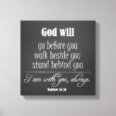 Inspirerend God Quote; Go, Walk en Stand Canvas Afdruk (Voorkant)