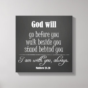 Inspirerend God Quote; Go, Walk en Stand Canvas Afdruk