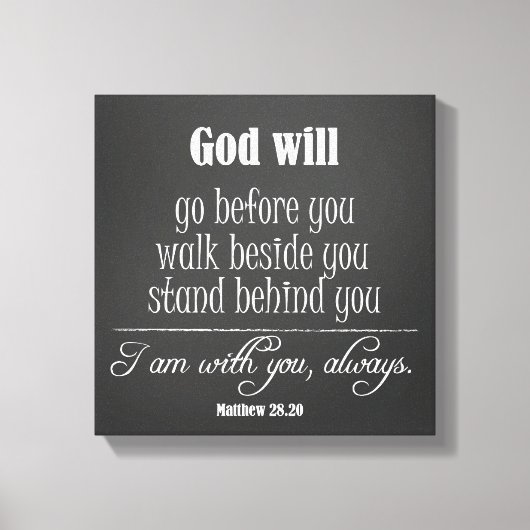 Inspirerend God Quote; Go, Walk en Stand Canvas Afdruk (Voorkant)