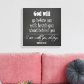 Inspirerend God Quote; Go, Walk en Stand Canvas Afdruk (Insitu (Woonkamer))