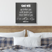 Inspirerend God Quote; Go, Walk en Stand Canvas Afdruk (Insitu (Slaapkamer))