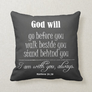 Inspirerend God Quote; Go, Walk en Stand Kussen