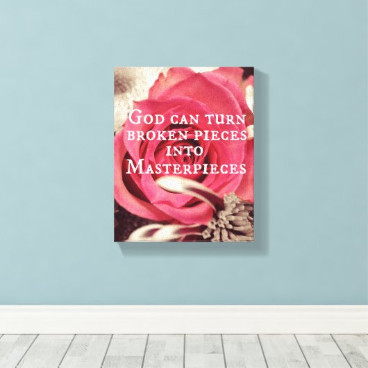 Inspirerend God Quote Masterstuk Canvas Afdruk (Insitu (Houten vloer))