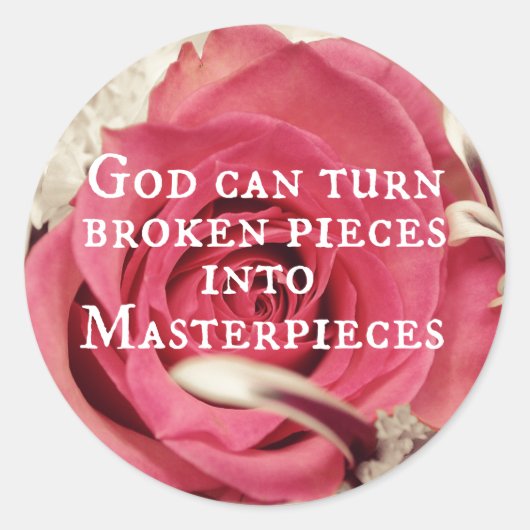 Inspirerend God Quote Masterstuk Ronde Sticker (Voorkant)