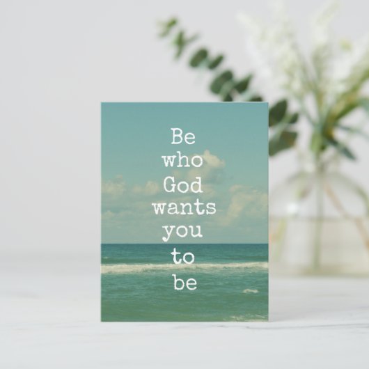 Inspirerend God Quote: Wees wie God wil dat jij be Briefkaart (Staand voorkant)