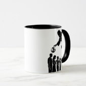 Inspirerend God reikt naar de aarde zwart en wit Mok (Voorkant rechts)