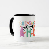 Inspirerend God zegt van wel Mok (Voorkant links)