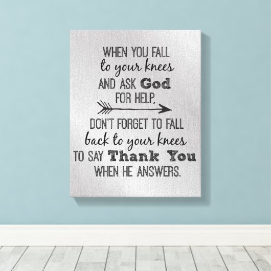 Inspirerend Godzijdank Citaat Canvas Afdruk (Insitu (Houten vloer))