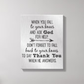 Inspirerend Godzijdank Citaat Canvas Afdruk (Voorkant)