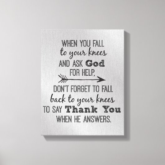 Inspirerend Godzijdank Citaat Canvas Afdruk (Voorkant)