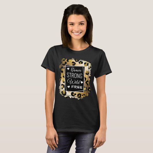 Inspirerend Gold- en zwart proefafdrukken T-shirt (Voorkant volledig)