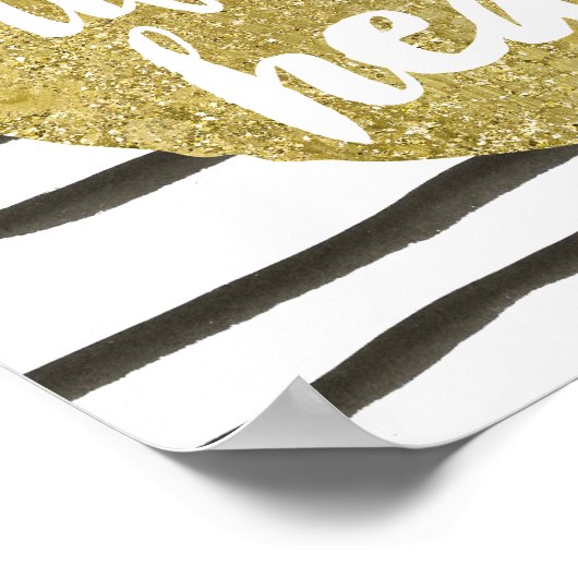 Inspirerend Gold Lettering Typography Quote Poster (Hoek)