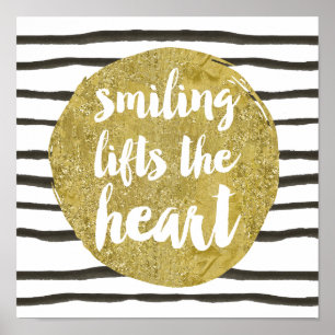 Inspirerend Gold Lettering Typography Quote Poster