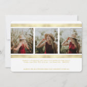 Inspirerend Gold Stripe Photo Afstuderen Aankondiging (Achterkant)