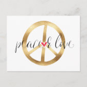 Inspirerend Goud Vredesteken Hart Briefkaart (Voorkant)