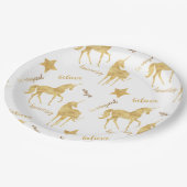 Inspirerend gouden eenhoorns papieren bordje (Gekanteld)