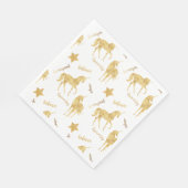 Inspirerend gouden eenhoorns servet (Hoek)
