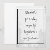 Inspirerend grappige citaat over Gods 'call post' (Voorkant / Achterkant)