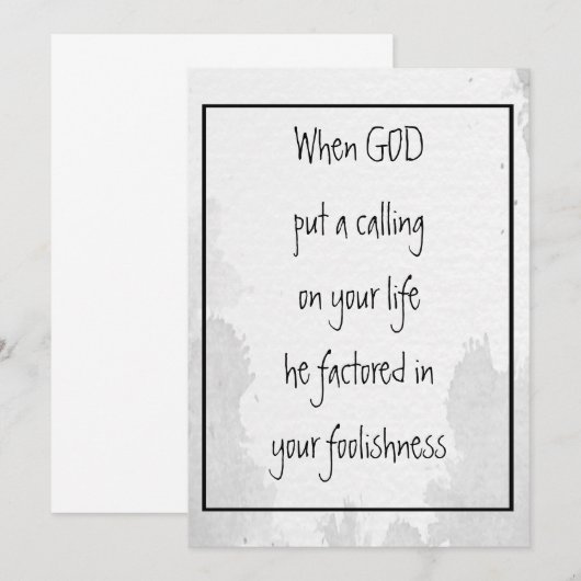 Inspirerend grappige citaat over Gods 'call post' (Voorkant / Achterkant)