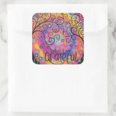 Inspirerend  Grateful Cute Classroom Vierkante Sticker (Tas)