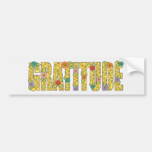 Inspirerend Gratitude-bevestiging Bright Floral Bumpersticker