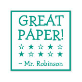 Inspirerend "GREAT PAPER!" + Aangepaste naam S Zelfinktende Stempel (Design)