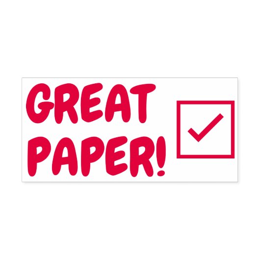 Inspirerend "GREAT PAPER!" Instructeur Rubber Stam Zelfinktende Stempel (Design)