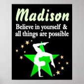 INSPIREREND GREEN PERSONALIZED GYMNASTICS POSTER (Voorkant)