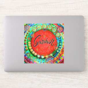 Inspirerend grillige rode overlevende inspiriteit sticker