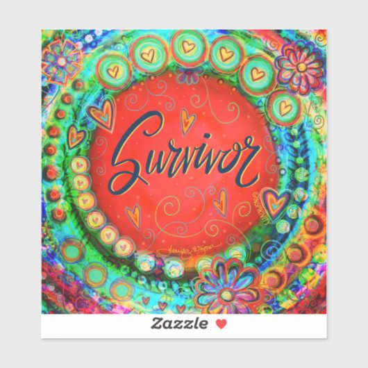 Inspirerend grillige rode overlevende inspiriteit sticker (Vel)