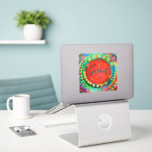 Inspirerend grillige rode overlevende inspiriteit sticker (Laptop op bureau)