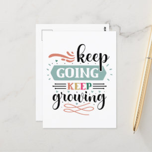 Inspirerend groeiende Going Word Art Briefkaart