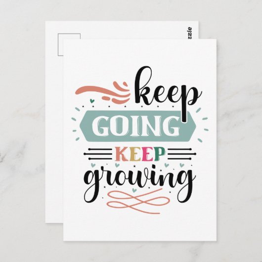 Inspirerend groeiende Going Word Art Briefkaart (Voorkant / Achterkant)
