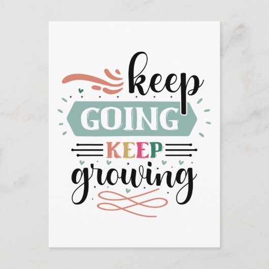 Inspirerend groeiende Going Word Art Briefkaart (Voorkant)