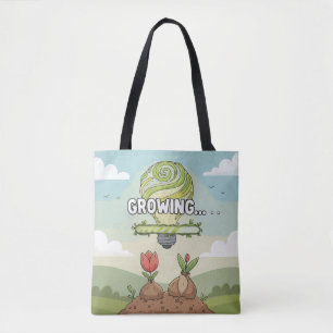 Inspirerend groen idee Motiverende teelt Tote Bag