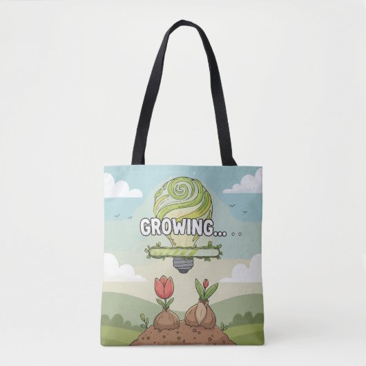 Inspirerend groen idee | Motiverende teelt Tote Bag (Voorkant)