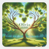 Inspirerend groen vierkante sticker (Voorkant)