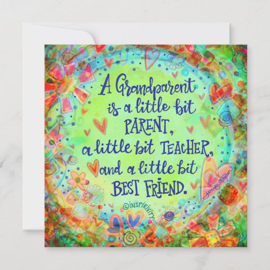 Inspirerend  Grootouder Quote Floral (Voorkant)