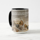 Inspirerend - Grote - Hoorneigenaar - Oogst-script Mok (Voorkant links)