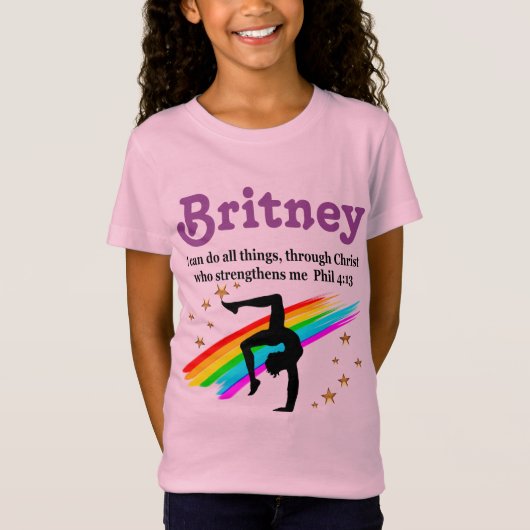 INSPIREREND GYMNAST BIJBELVERS GEPERSONALISEERD T- T-SHIRT (Voorkant)