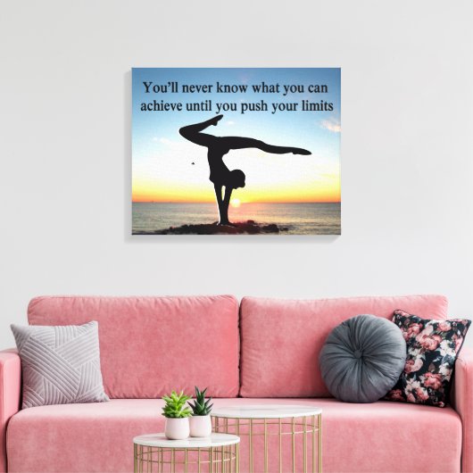 INSPIREREND GYMNASTICS QUOTE ONTWERP CANVAS AFDRUK (Insitu (Woonkamer))