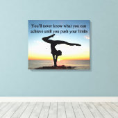 INSPIREREND GYMNASTICS QUOTE ONTWERP CANVAS AFDRUK (Insitu (Houten vloer))