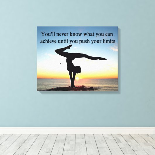 INSPIREREND GYMNASTICS QUOTE ONTWERP CANVAS AFDRUK (Insitu (Houten vloer))